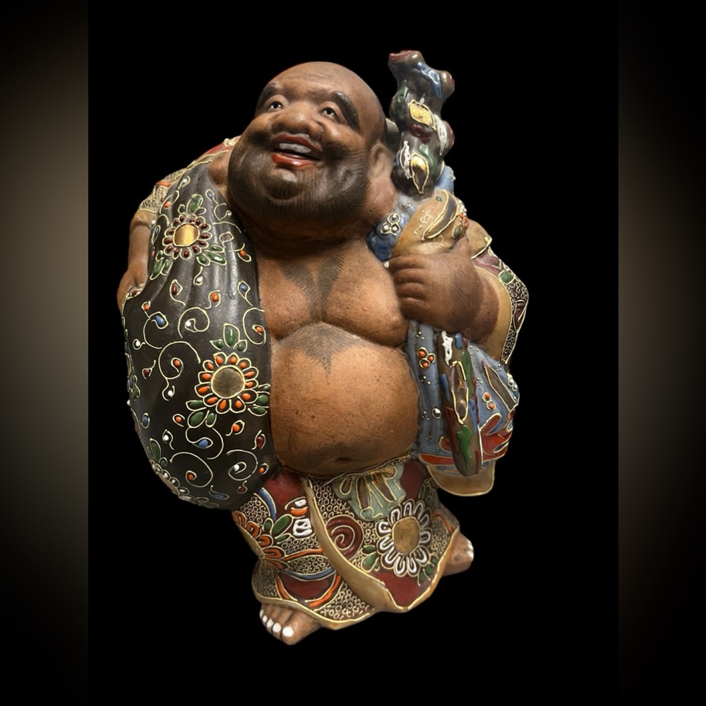 ANTIQUE KUTANI HOTEI BUDDAH STATUE JAPAANESE MORIAGE LUCKY GODS
BUDDAH